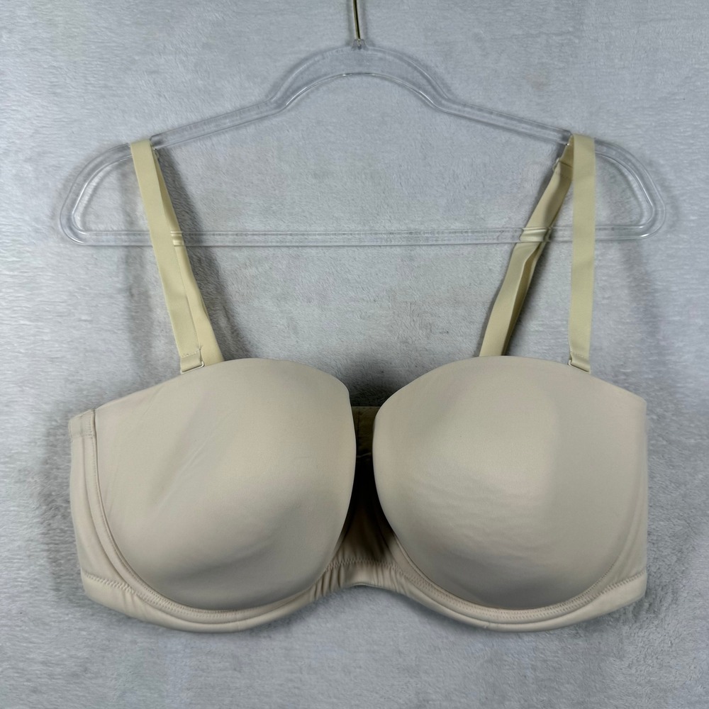 Cacique Sexy Sensual Strapless Multi Way Underwire‎ Bra Beige 42DD